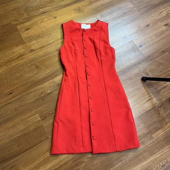 Charles Henry Red Button-Front Mini Dress – Size S MSRP: $99 - Picture 8 of 12